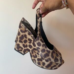 Kurt Geiger Animal Print Platform Slingbacks
